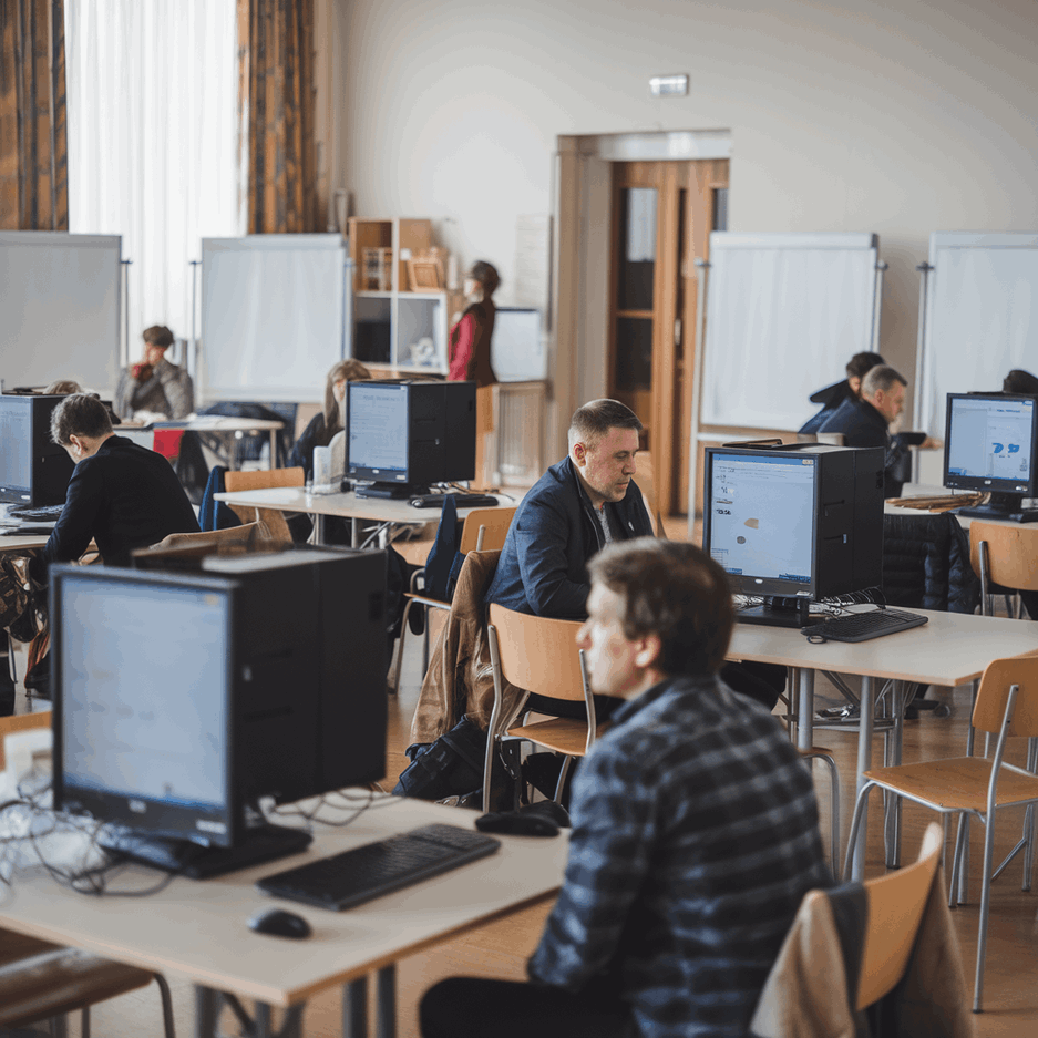 Aula con tutor e studenti